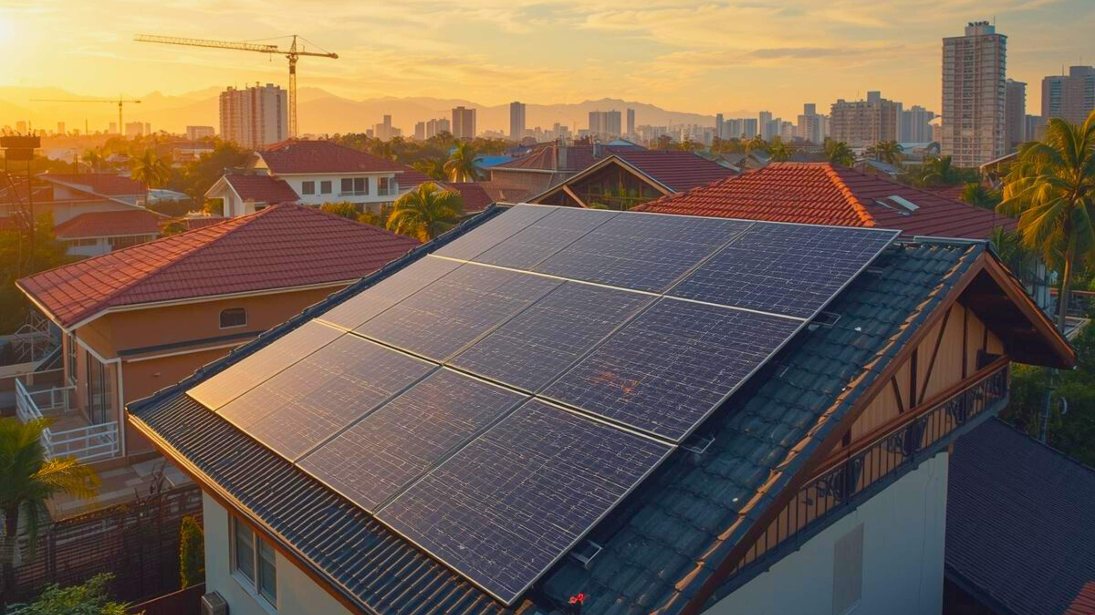 Residential home with solar panel installation